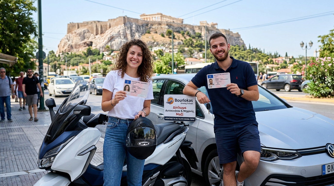ταυτόχρονη αυτοκίνητο και μηχανή
